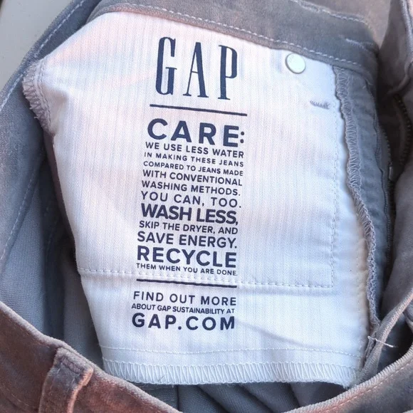 NWOT GAP Gray Corduroy Jeans Straight Leg, Size‎ 28 - Picture 10 of 11